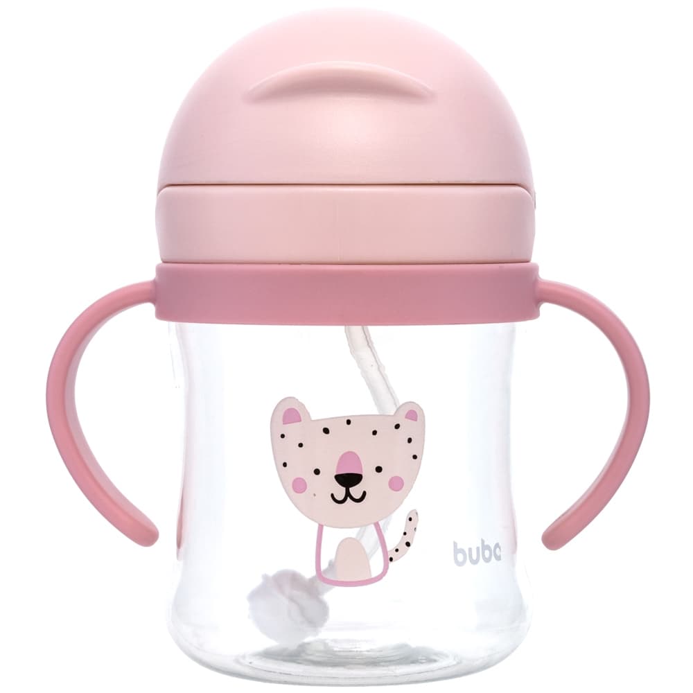 Copo Com Válvula Anticólica E Alça Rosa Oncinha 250ml Buba