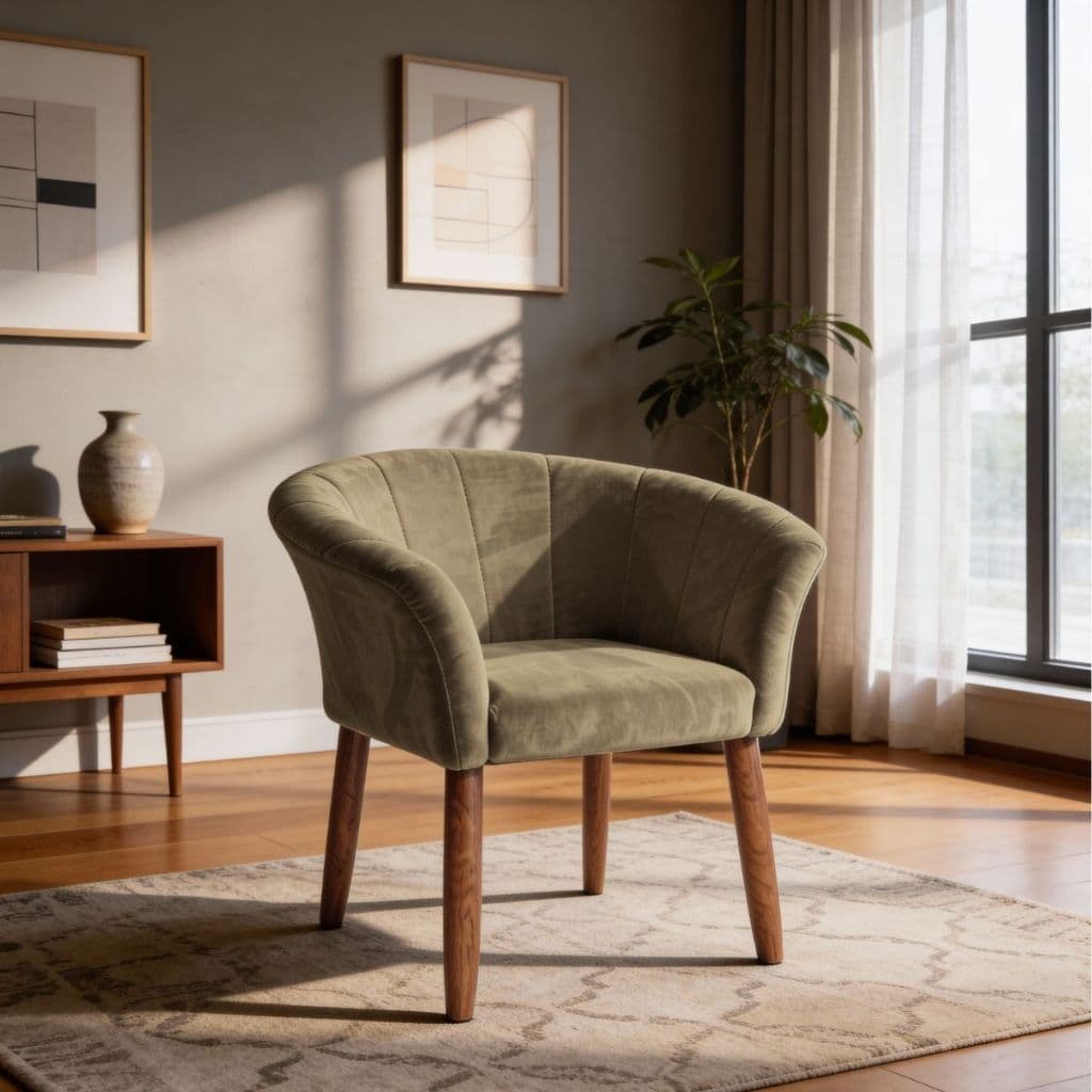 Cadeira Estofada para Sala de Espera Recepção Confortável Tecido Veludo Elegante Pés Palito Resistente