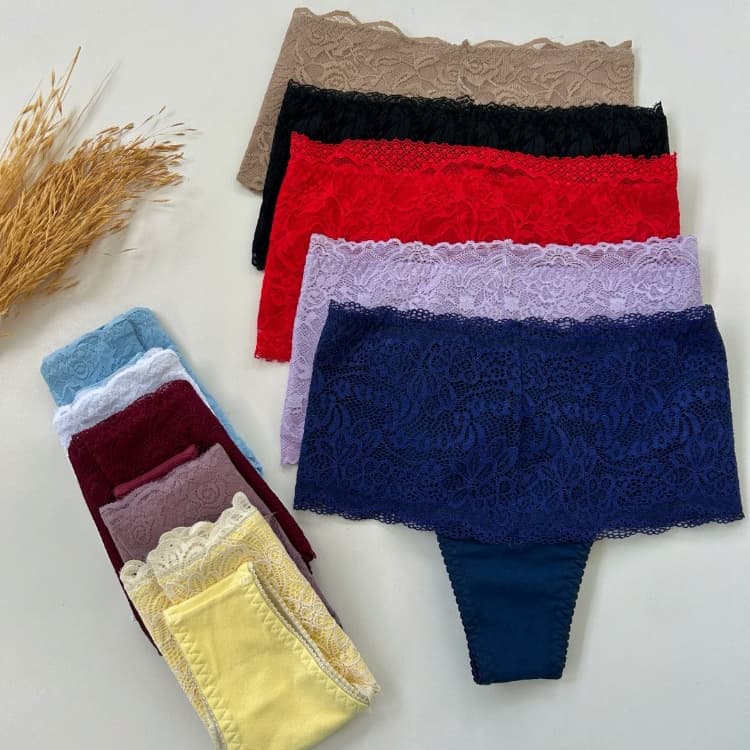 Calcinha Renda Cinta Cintura Alta Confortável Adulto Delicada