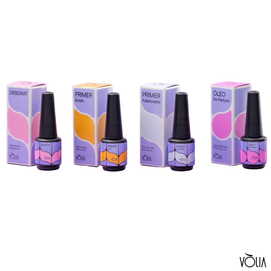 Volia - Preparadores & Finalizadores Primer Ácido Adesivador Top Coat Blindagem Gel Base Óleo Parfum