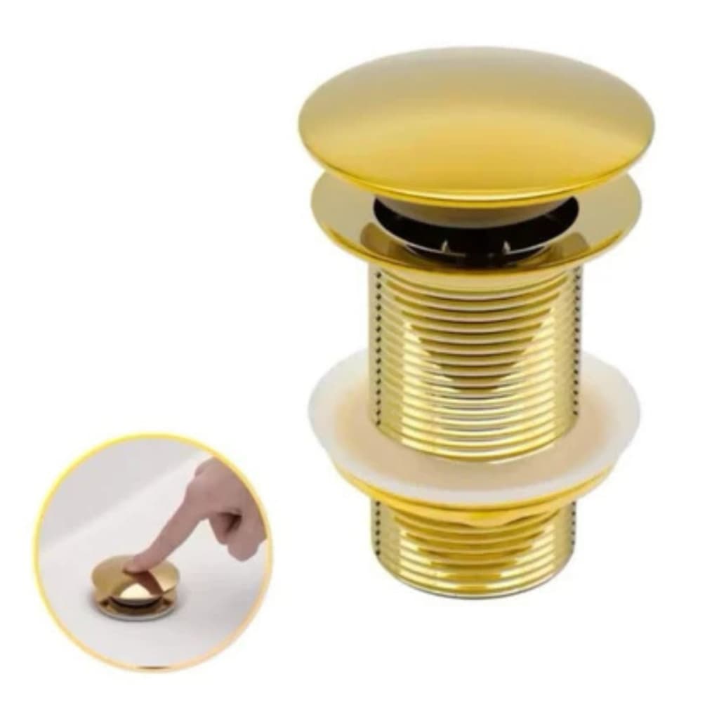 Válvula Click Ralo Inteligente Inox Dourado 1/4