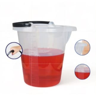 Kit de 2 Baldes Plástico Transparente 21 Litros Reforçados Alça e Medidor de Agua Para Limpeza