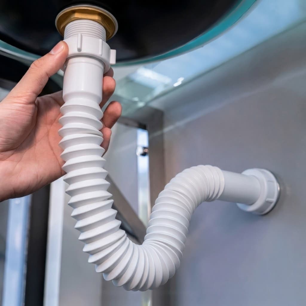 Sifao Flexivel Sanfonado Ajustavel Pia Banheiro Cozinha Tanque Universal Multiuso Branco