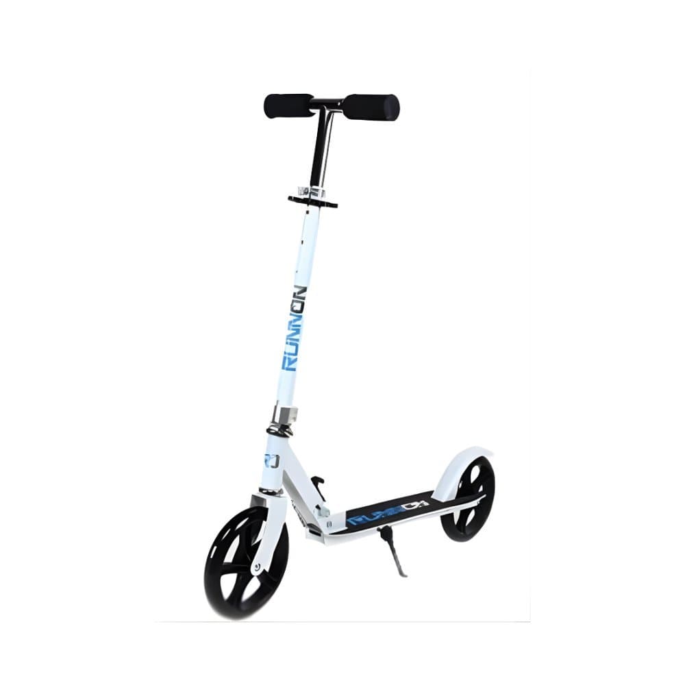 🛴✨ Patinete Runon com Suporte de Parada Branco – Guidão Ajustável até 90kg