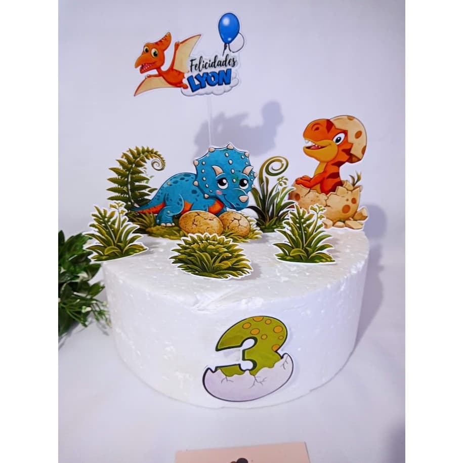 Topo de bolo personalizado - topo personalizado dino - topo dino personalizado
