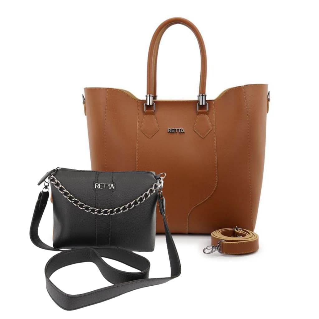 Kit 2 Bolsas Femininas Retta Oficial – Sacola Grande Espaçosa + Bolsa Transversal para Trabalho