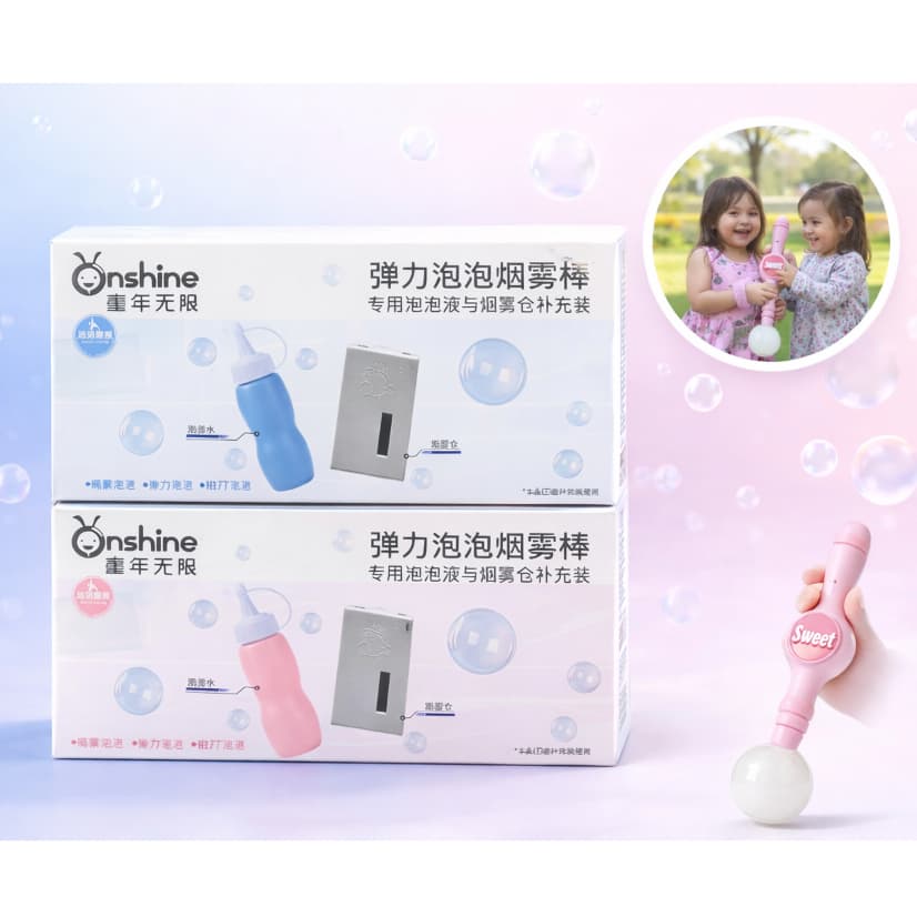 Refil Bolha de Fumaça Kit Completo Líquido + Atomizador Reposição Máquina Brinquedo Infantil