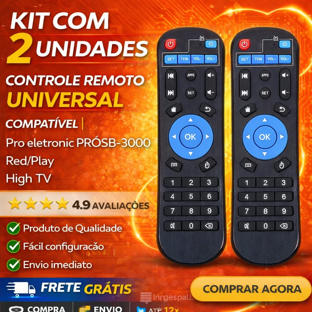 Controle Remoto Para Pro eletronic Prosb-3000 (RED)- PLAY