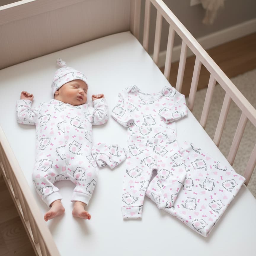 Kit Saída Maternidade Menina Bebê Recém Nascido Roupa Completa 6 Peças Algodão Premium