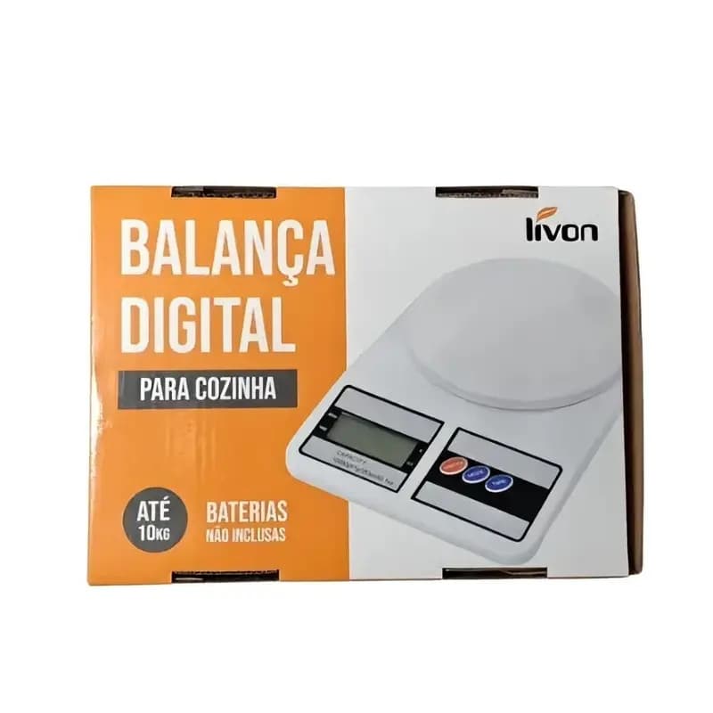 Balança Digital para Cozinha 10KG Digital - Livon PROMOÇÃO
