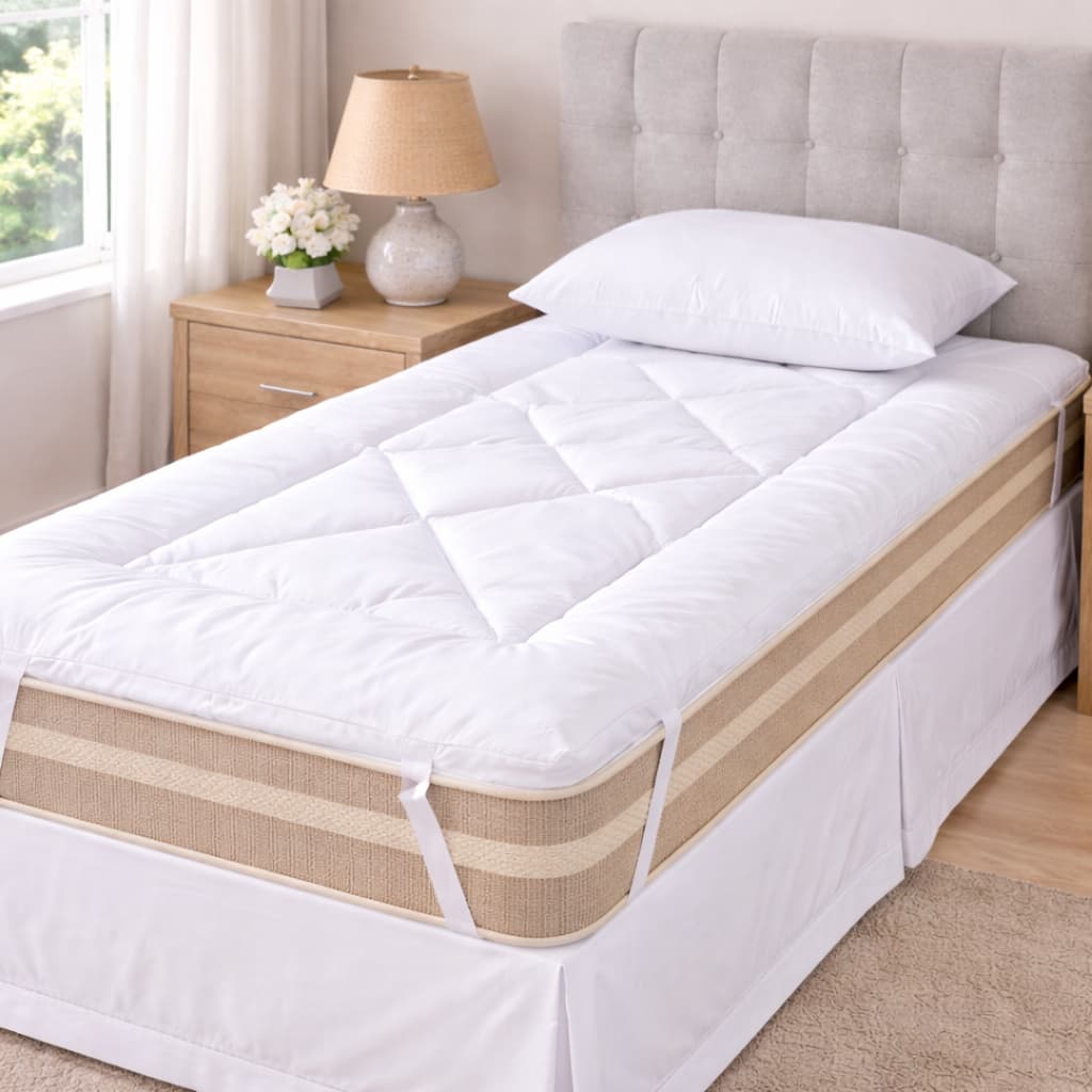 Pillow Top Solteiro Protetor de Colchão Cama Box antialergico Percal 200 Fios Comfort