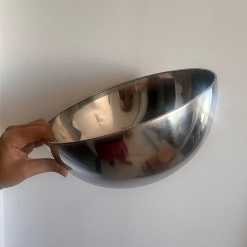 Bowl COM DETALHES de Inox Multiuso Grande Tigela para Preparo e Servir Curadoria Bazar Brechó