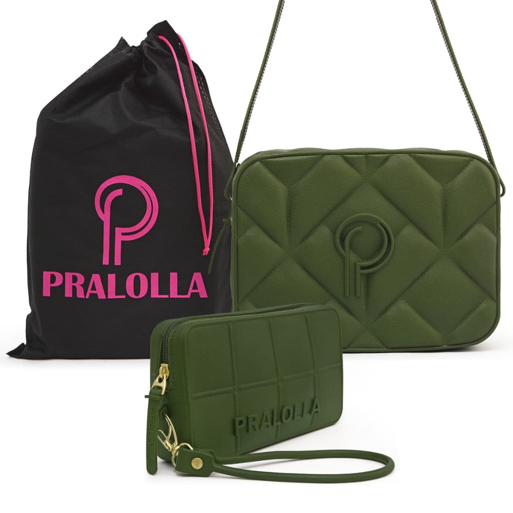 Kit Bolsa Feminina com Carteira Emborrachada a Prova D'agua Transversal Festas Natal