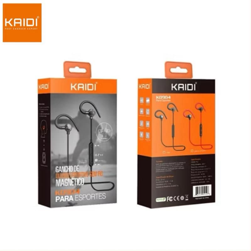 Fone de Ouvido Sem fio Bluetooth TWS Esportivo Magnético e com Gancho Kaidi KD-904