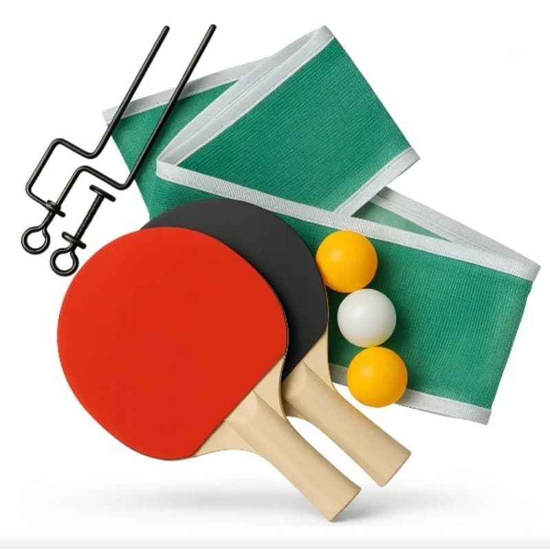 Kit ping pong com 2 Raquetes e 3 bolinhas Tênis de Mesa,Esporte,Diversão