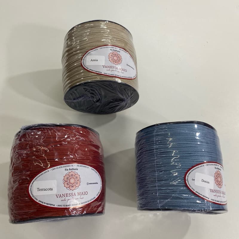 FIO ANTHURIO 2/1 Vanessa Maio -  500GR - Ideal para crochê criativo/bolsas/sousplat/cestos