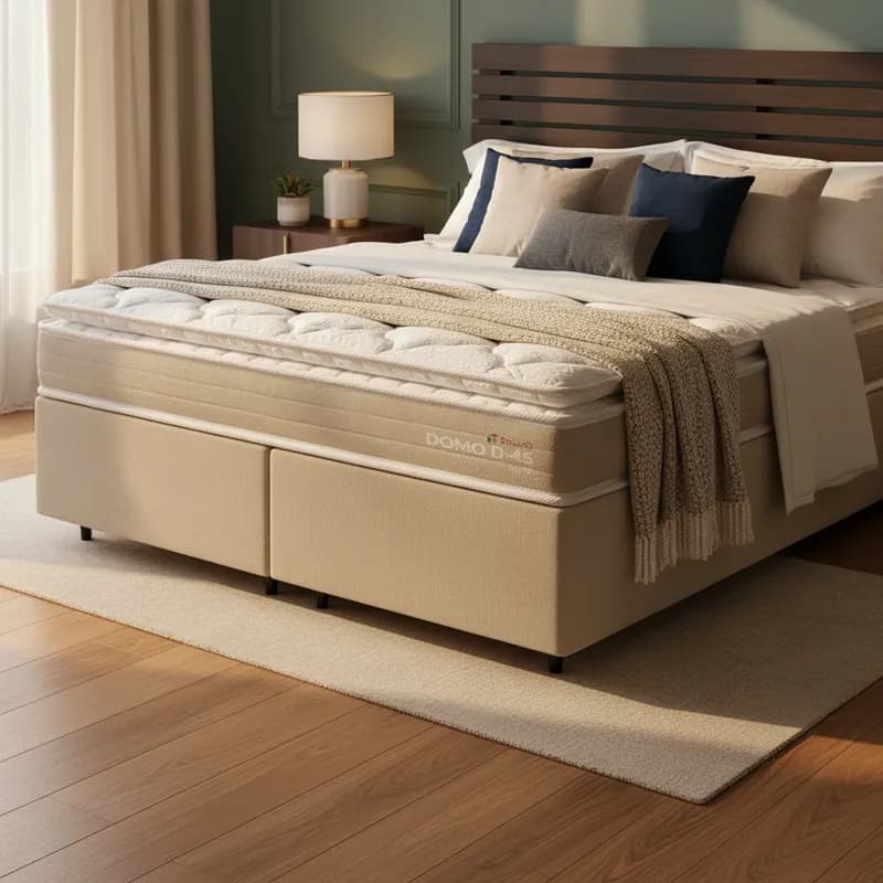 Cama Box com Colchão de Espuma D45 Pillow Top Ortopédico Domo Queen 158cm