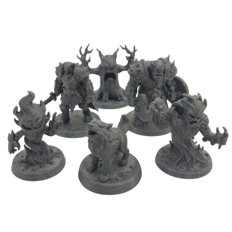 Set kit com 6 monstros rpg D&D bonecos miniatura jogos esqueleto orc arvore lobo miniatura