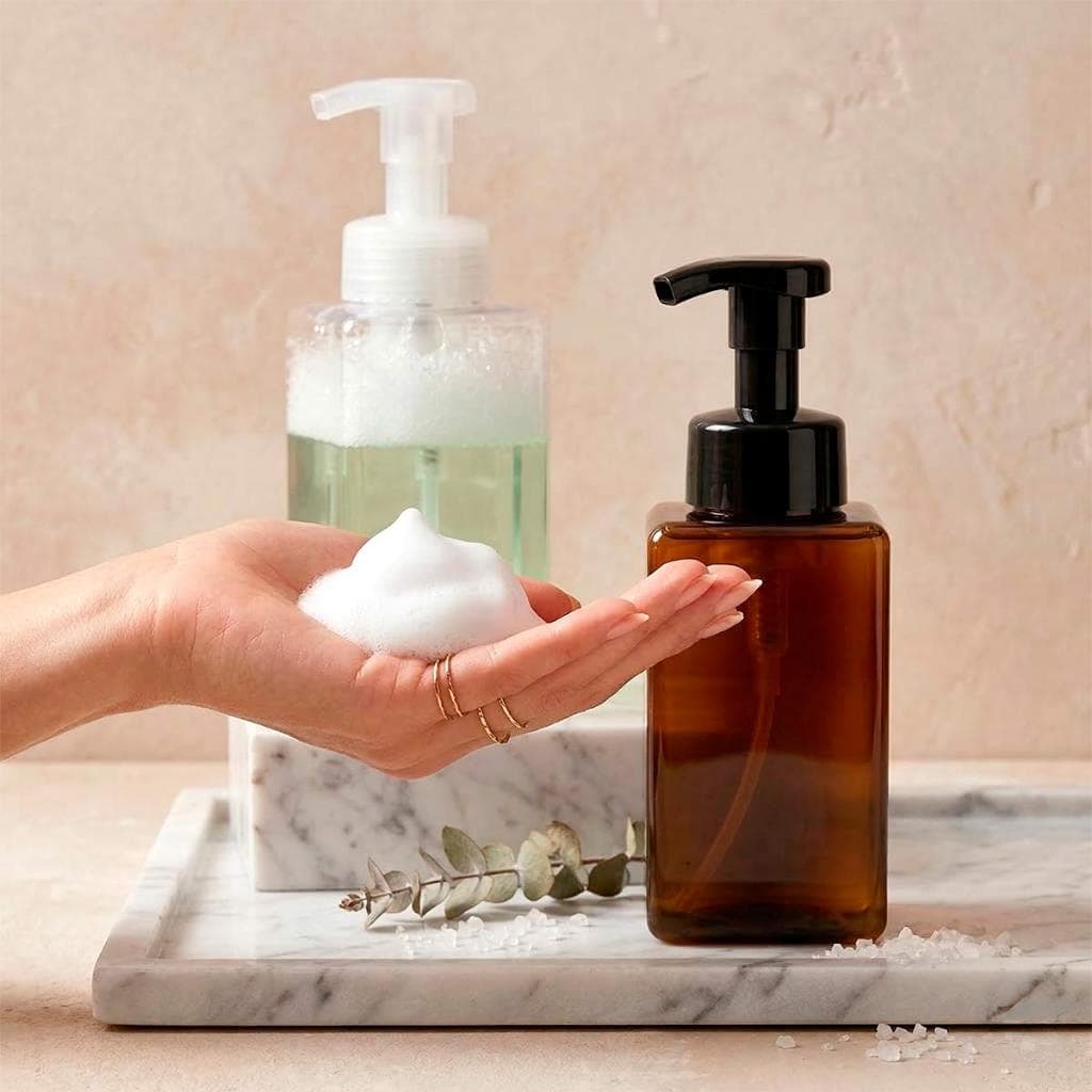 Dispenser Espumador de Sabonete Liquido 450ml Banheiro Espuma Delicada Transparente e Ambar