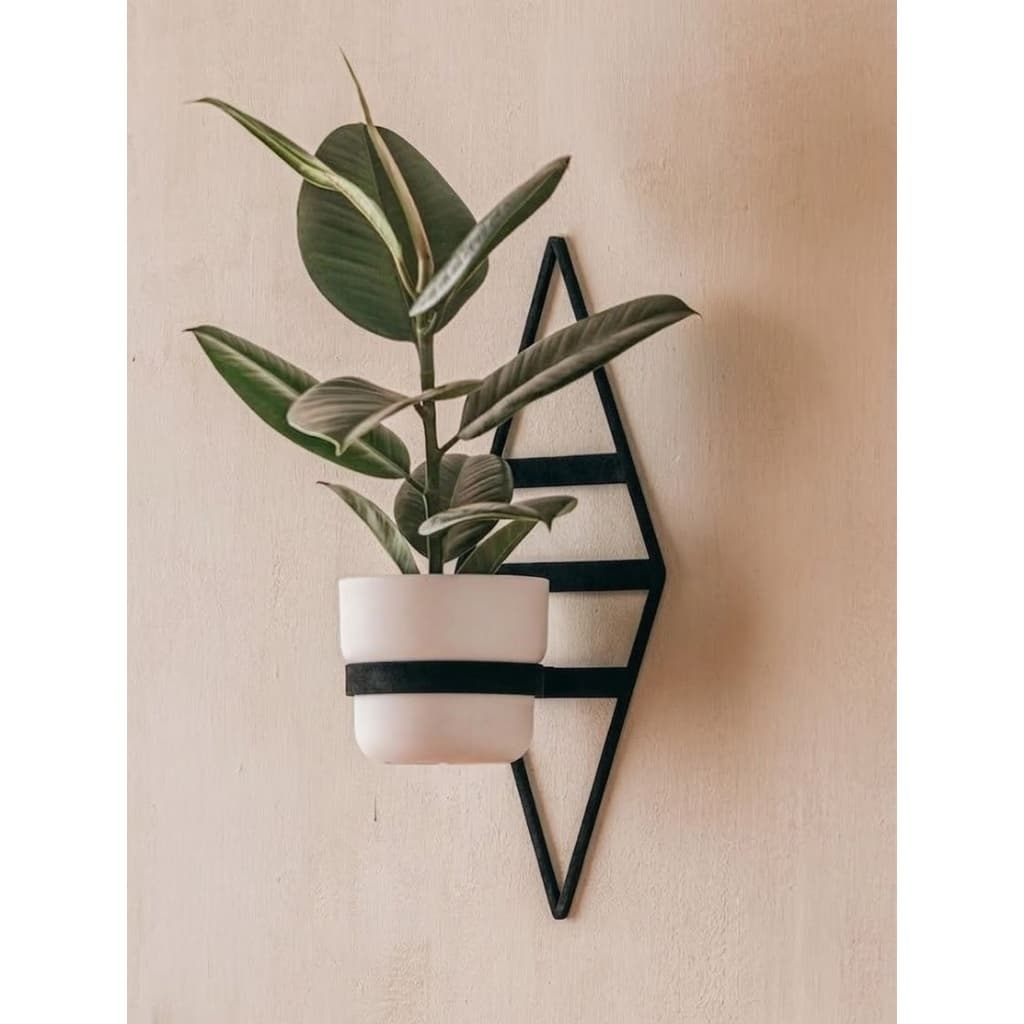 Suporte de parede para vaso de planta - preto fosco