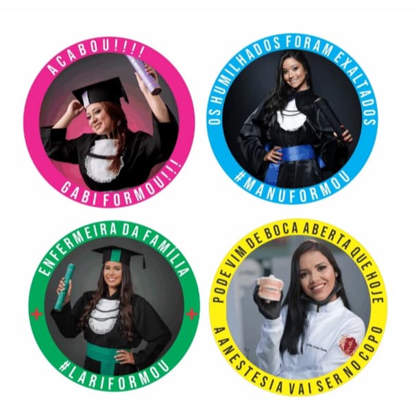 Adesivos Etiquetas para Formatura Personalizados - Direito, Medicina, Odontologia, Veterinária, Enfermagem ..etc