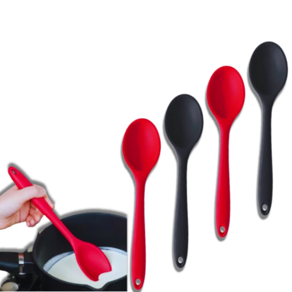CONJUNTO 3 COLHERES PARA ARROZ SILICONE MESA COZINHA RESTAURANTE BUFFET ALTA TEMPERATURA PRATICIDADE E BELEZA