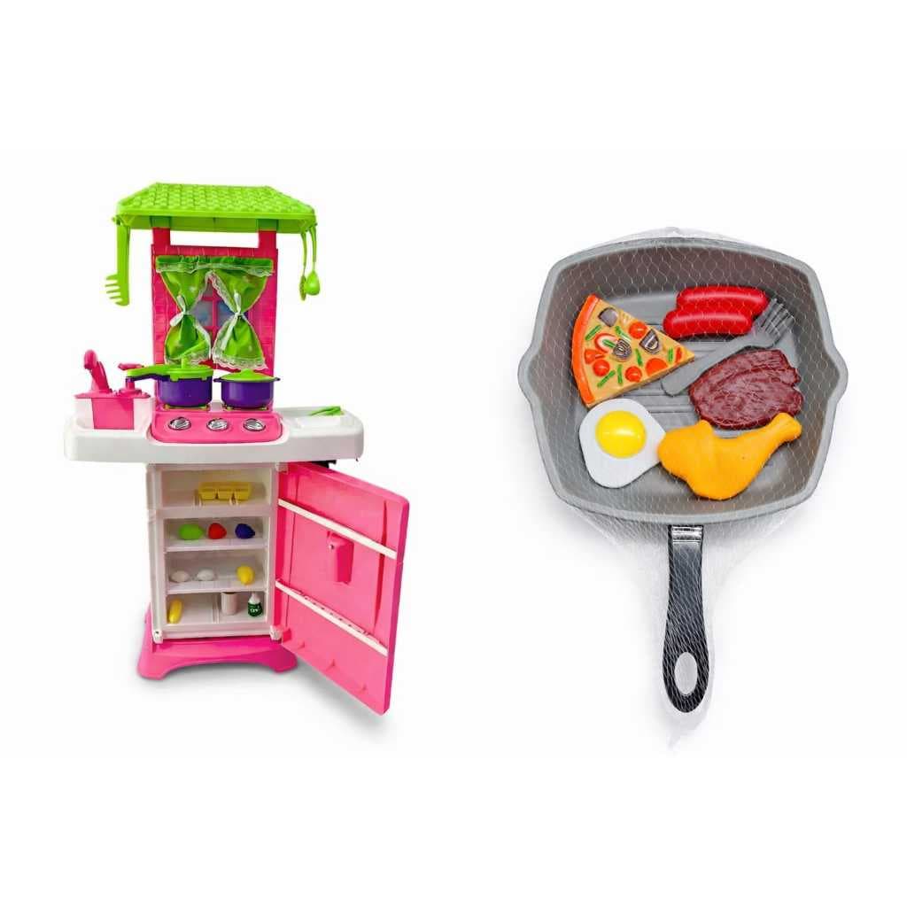 kit cozinha lua de cristal + frigideira fast food