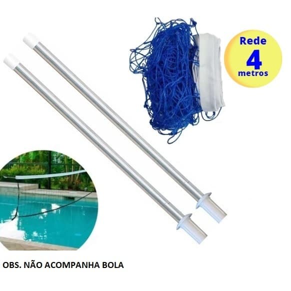 Kit Biribol Volei Para Piscina Com Rede 4 metros (NÃO ACOMPANHA BOLA)