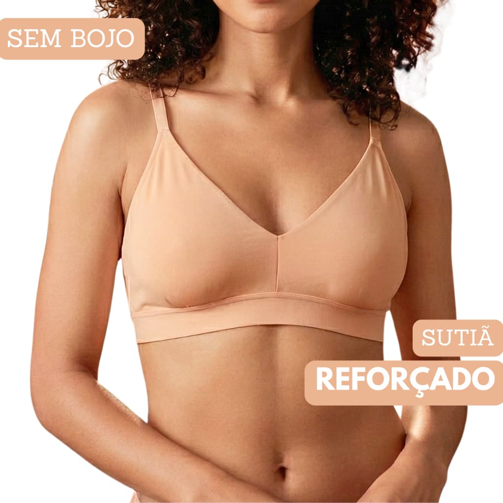 Sutiã Sem Bojo Reforçado Soutien Confortável Feminino Sutia Reforçado Alta Sustentação Poliamida