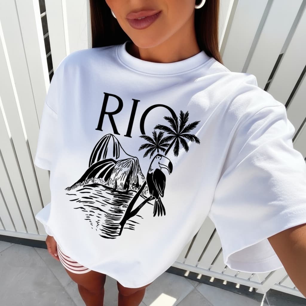 Camiseta Camisa blusa T-shirt Feminina 100%Algodão moda feminina inspiraçoes tropical estilosas confortavel