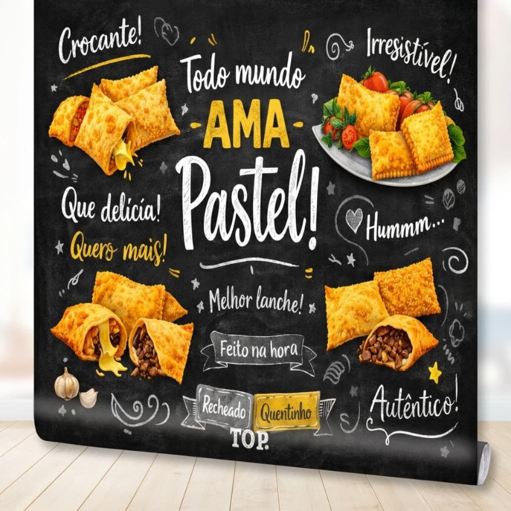 Adesivo Parede Pastelaria Lanchonete Pastel Decorativo Cozinha
