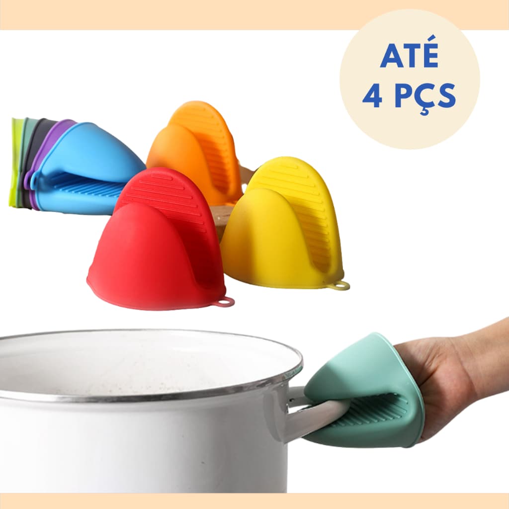 Pegador de Panela Silicone Jacaré Luva Térmica Antiderrapante para Panelas Pratos Quentes Cozinha