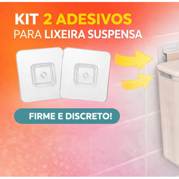 2 Adesivos Dupla Face Transparente Para Lixeiras Suspensas - TOY