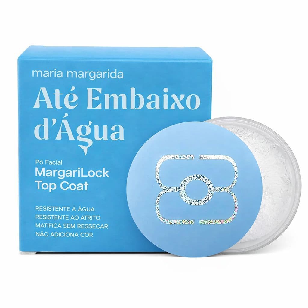Pó Facial Margarilock Maria Margarida Até embaixo Dagua Neutralizer Azul e Finalizador Translucido