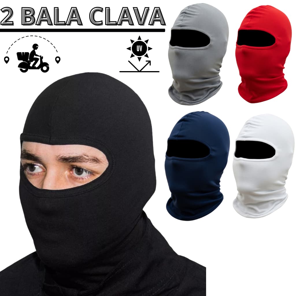 Kit 2 Touca Ninja Balaclava Toca UV+50 Proteção Solar Térmica Motoqueiro Motoboy touca preta