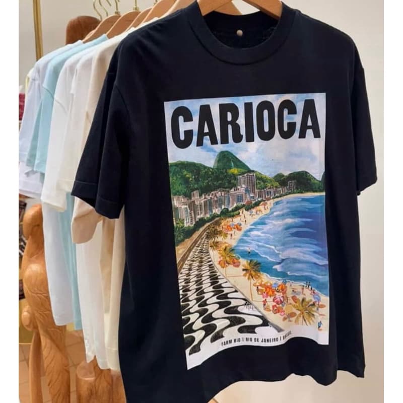 Camiseta Carioca Rio de Janeiro Feminina 100% Algodão Estampa Praia Premium - Envio Imediato