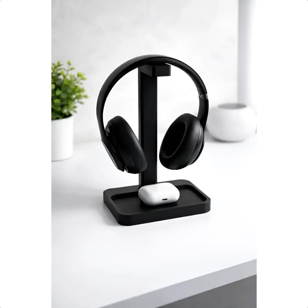 Suporte Para Fone Gamer Headset Minimalista Para Mesa Escritorio Moderno Premium 3D