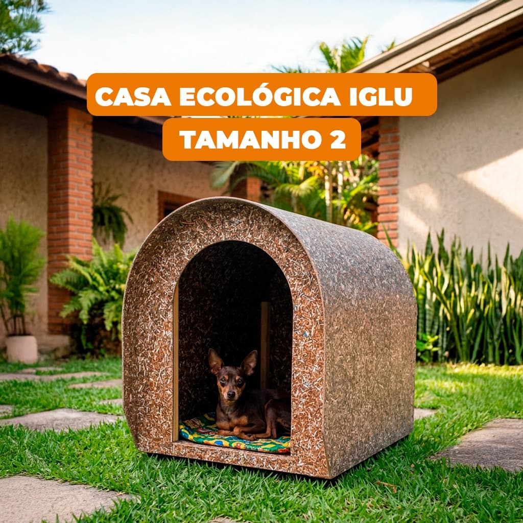 Casinha De Cachorro Madeira Ecológica Iglu N2 Casa Pet Porte Pequeno Cães