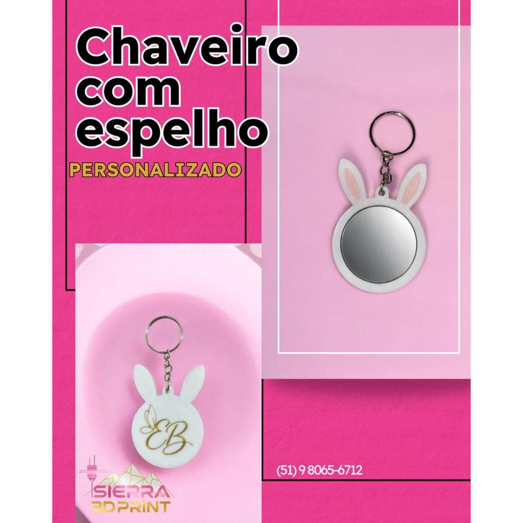 15UN Chaveiro espelho PERSONALIZADO | Lembrancinha de páscoa