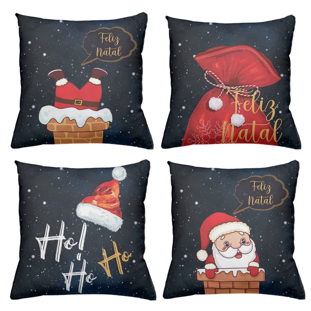 Kit 04 Capas de Almofadas Noite Natal QB0177