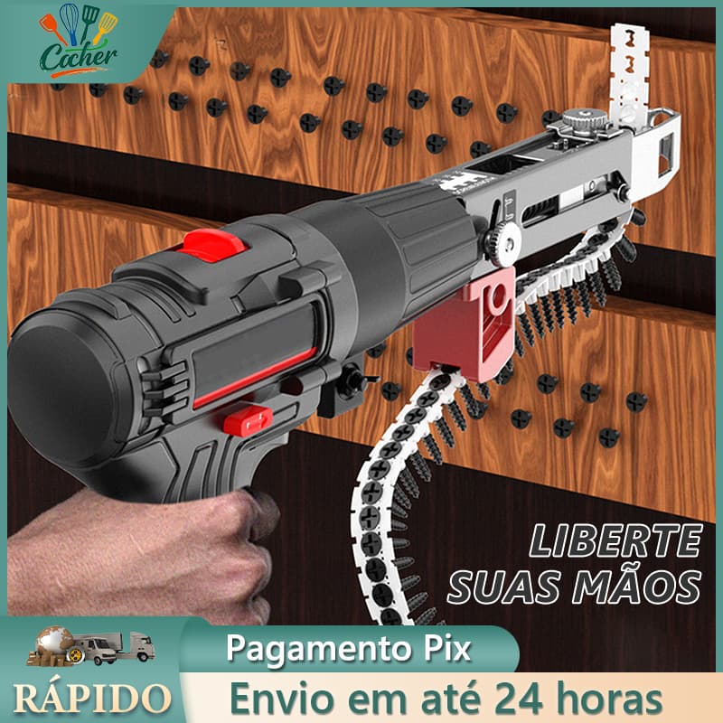 Adaptador Automático de Parafusos Drywall para Parafusadeira Bico Alimentador 50 Parafusos