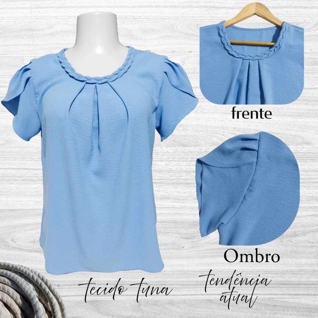Blusa Feminina em Tecido Tuna Manga Curta Leve e Confortável
