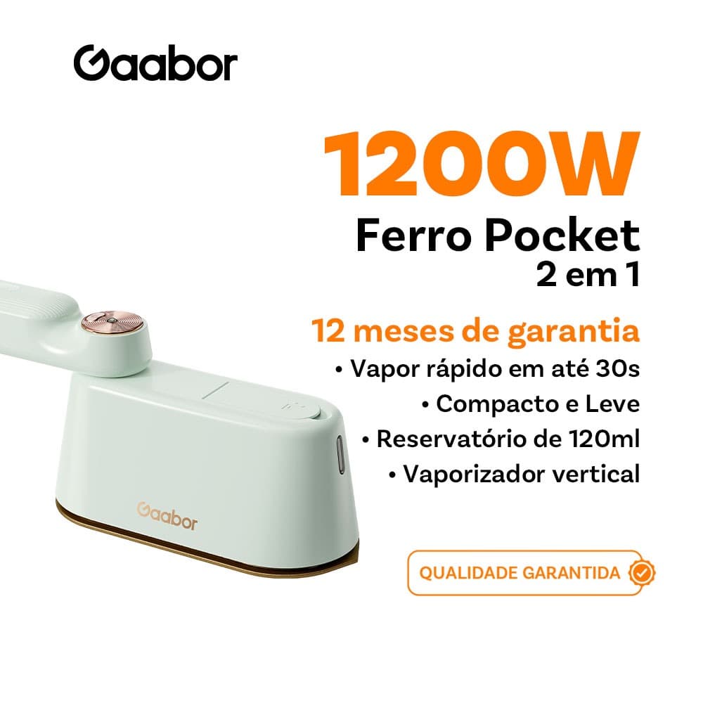 Gaabor Ferro de Vapor 220V/127V Portatil Para Viagem Facil de Guardar Sistema Top Clean HM-M01A