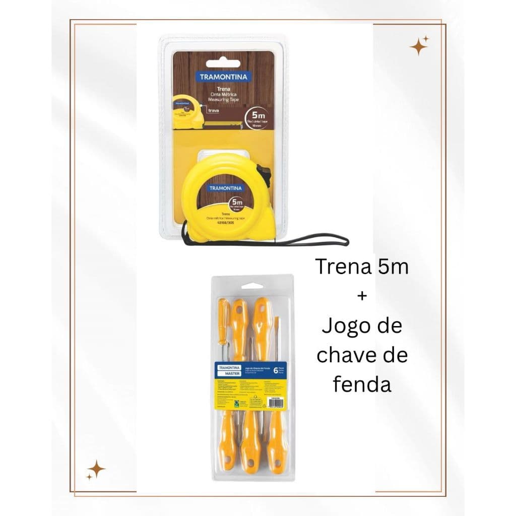 Kit Trena 5 Metros Tramontina + Jogo de chave de Fenda com 6 peças tramontina