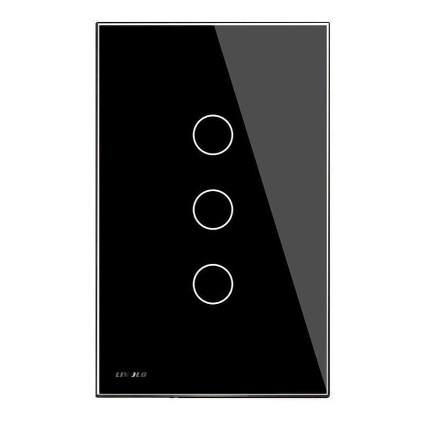 Interruptor Led Livolo Touch 3 Vias Botões - Preto
