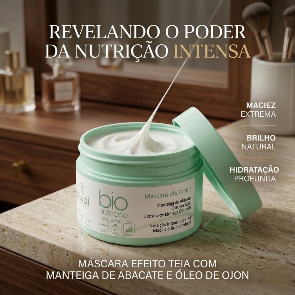 Máscara Capilar Bio Nutrição Efeito Teia – Nutrição Intensa, Maciez e Brilho 300g