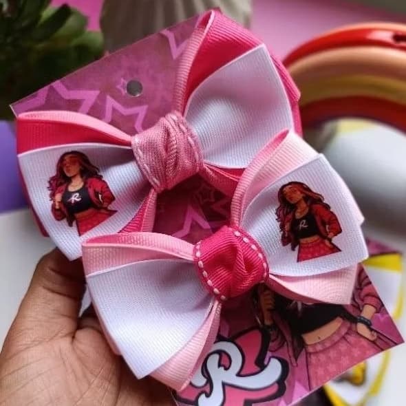 Laço infantil dos rosa-Emiily Vicky,Parzinho de laços clube dos rosas /Xuxinha Emiily Vickk