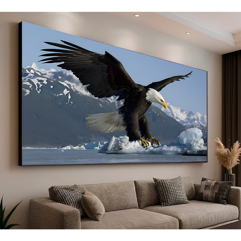 Quadro Decorativo Águia Majestosa Ave De Rapina Falcão Nos Céus Sala Cozinha Quarto Sala Casa