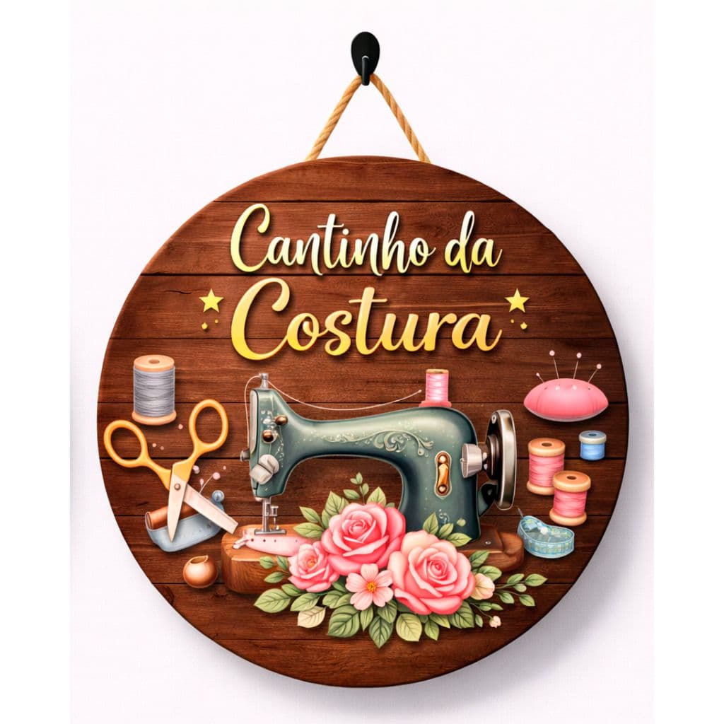Enfeite de Porta Costura Artesanato enfeite 20cm mdf Semi brilho Perfeito.