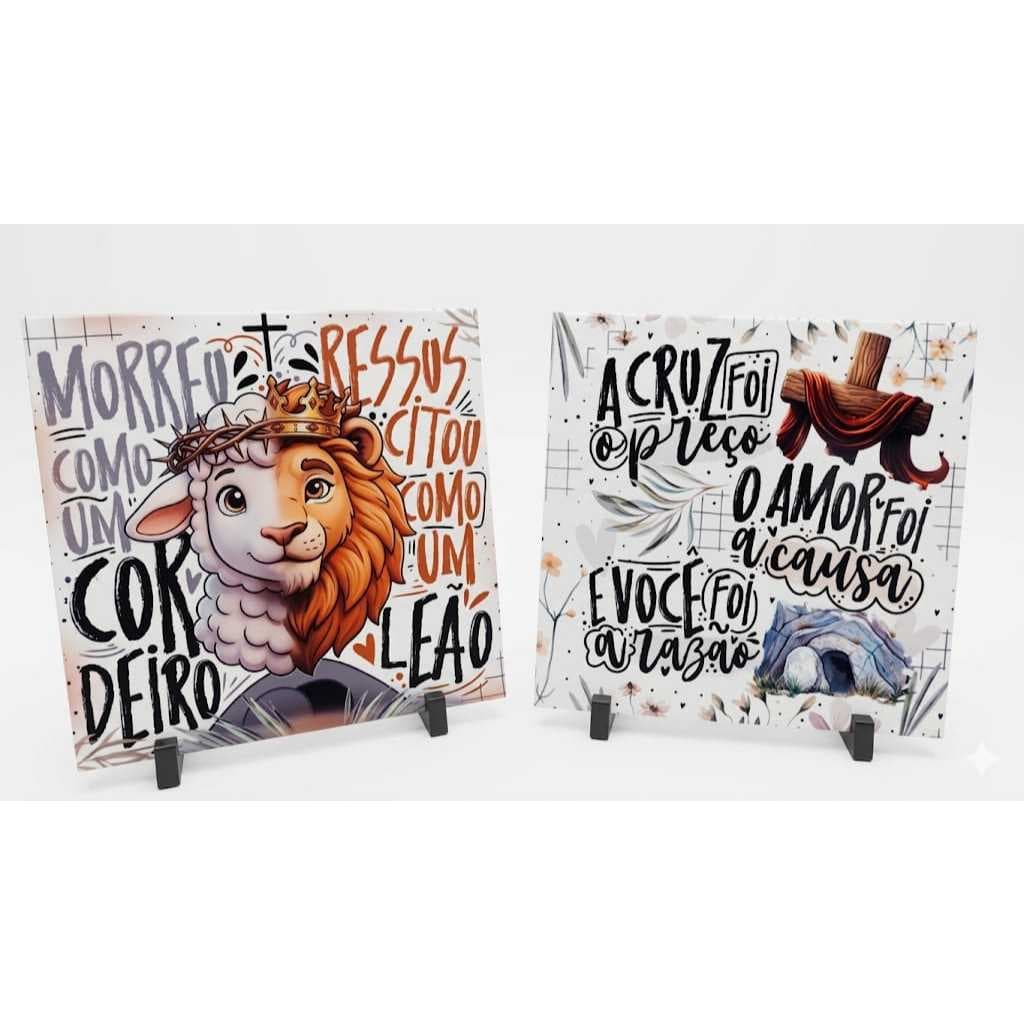 Kit de azulejo de cerâmica - 15cm x 15cm - Envio Imediato - páscoa - presente - Religioso - Jesus